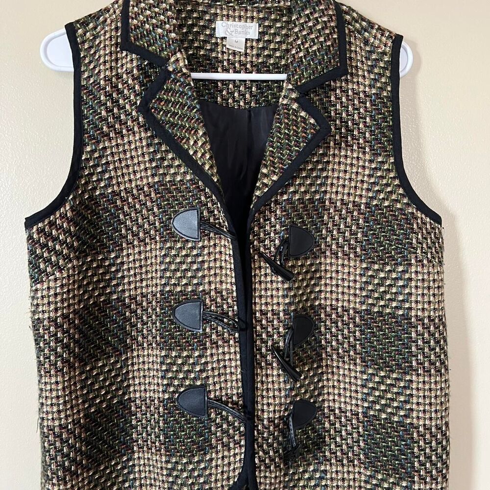 Christopher Banks Women's Plaid Vest Size M